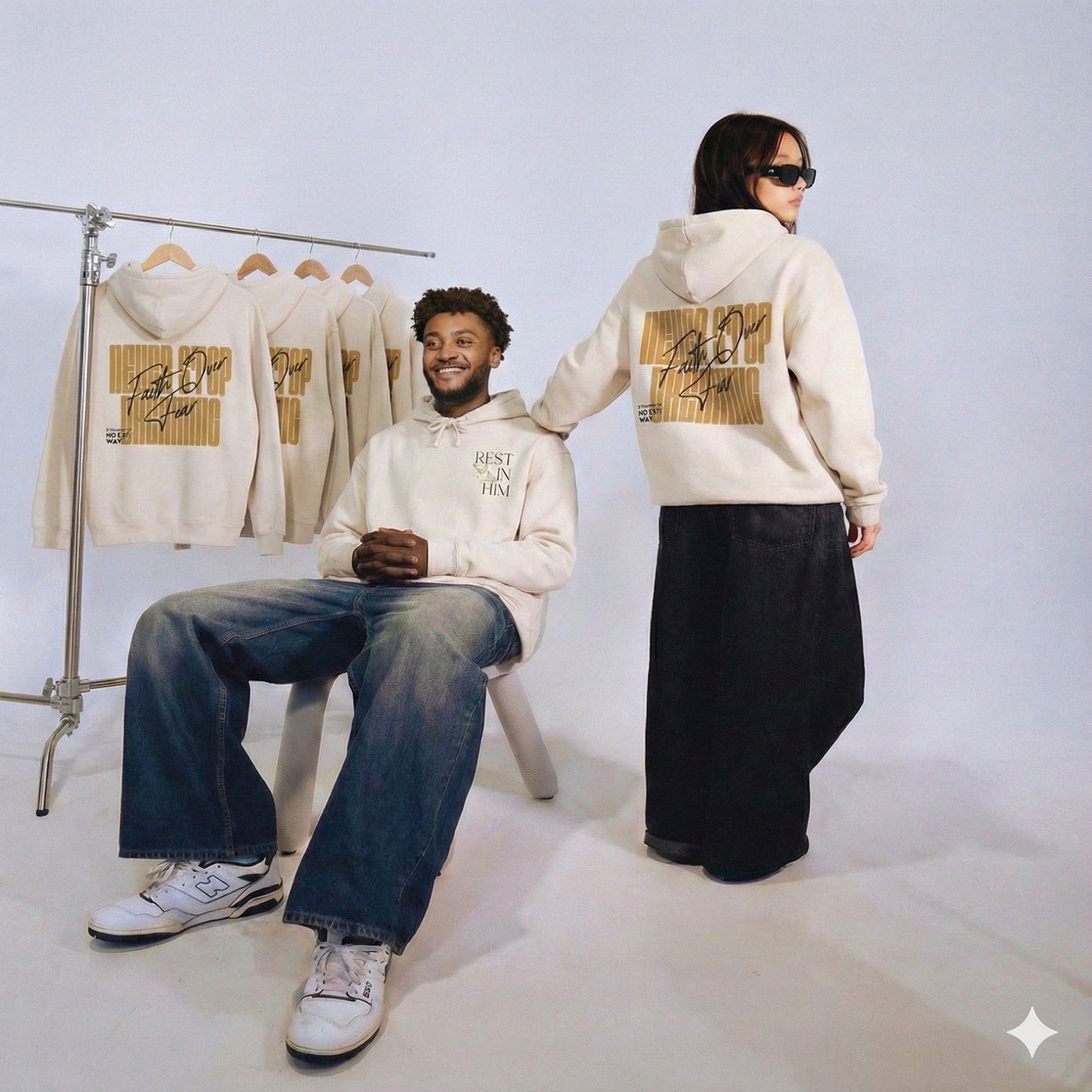 Faith Over Fear Unisex Heavyweight Hooded Sweatshirt