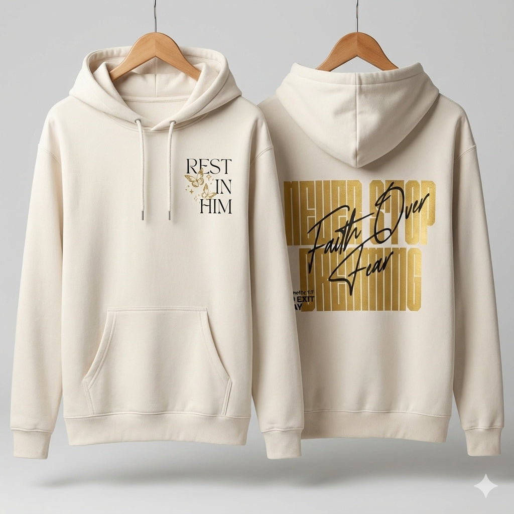 Faith Over Fear Unisex Heavyweight Hooded Sweatshirt